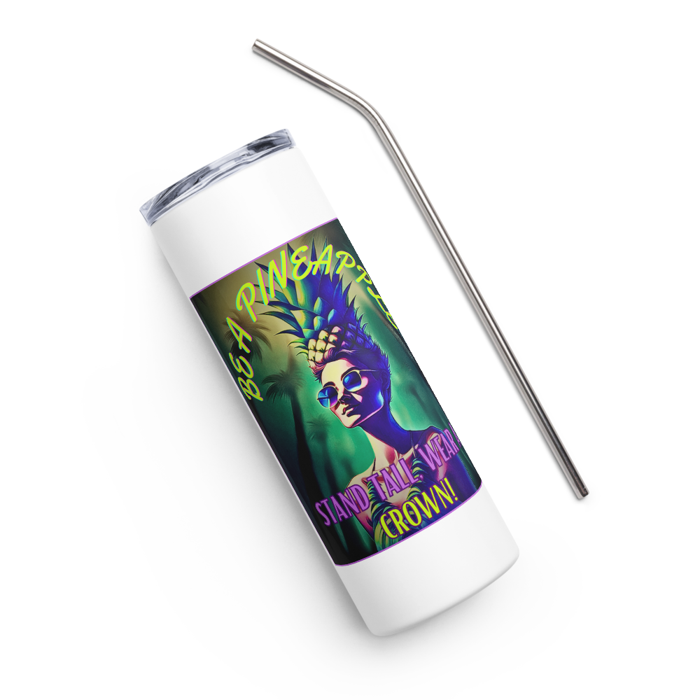 TurtleCraft Live Creations | "Be A Pineapple" Stainless Steel Tumbler w/ Straw