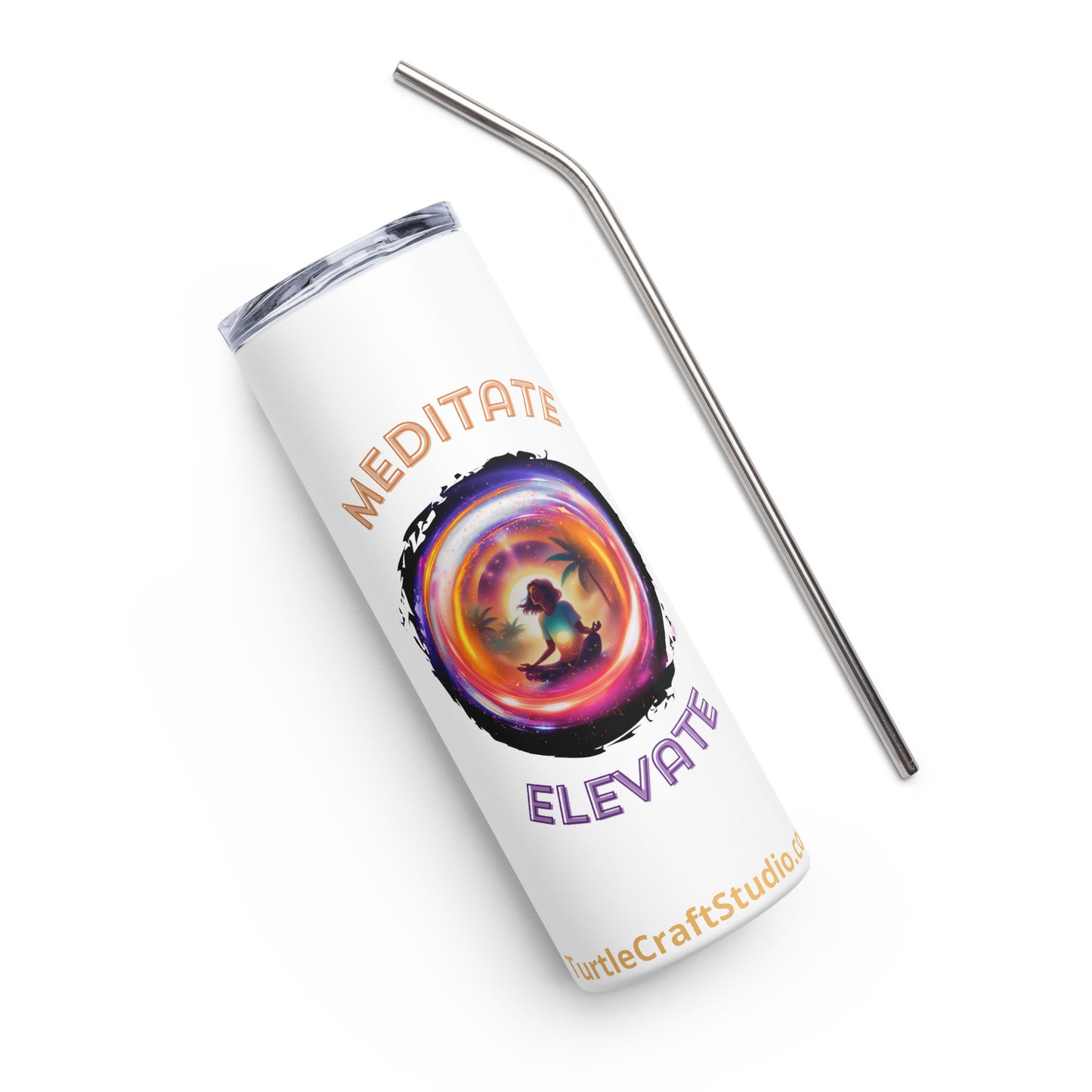 TurtleCraft Live Creations | "Meditate/Elevate" Stainless steel tumbler