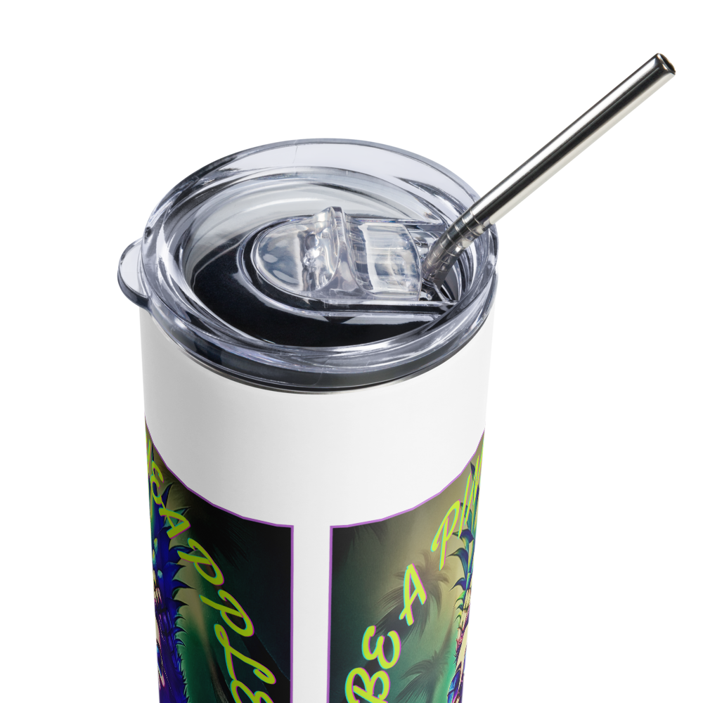 TurtleCraft Live Creations | "Be A Pineapple" Stainless Steel Tumbler w/ Straw