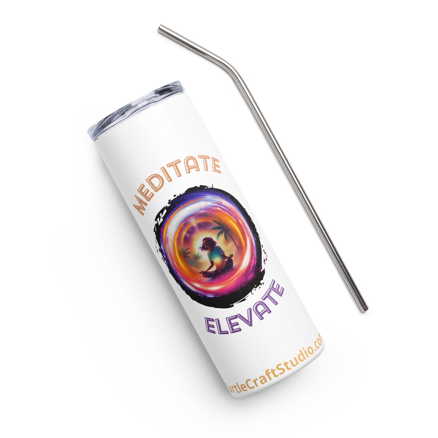 TurtleCraft Live Creations | "Meditate/Elevate" Stainless steel tumbler