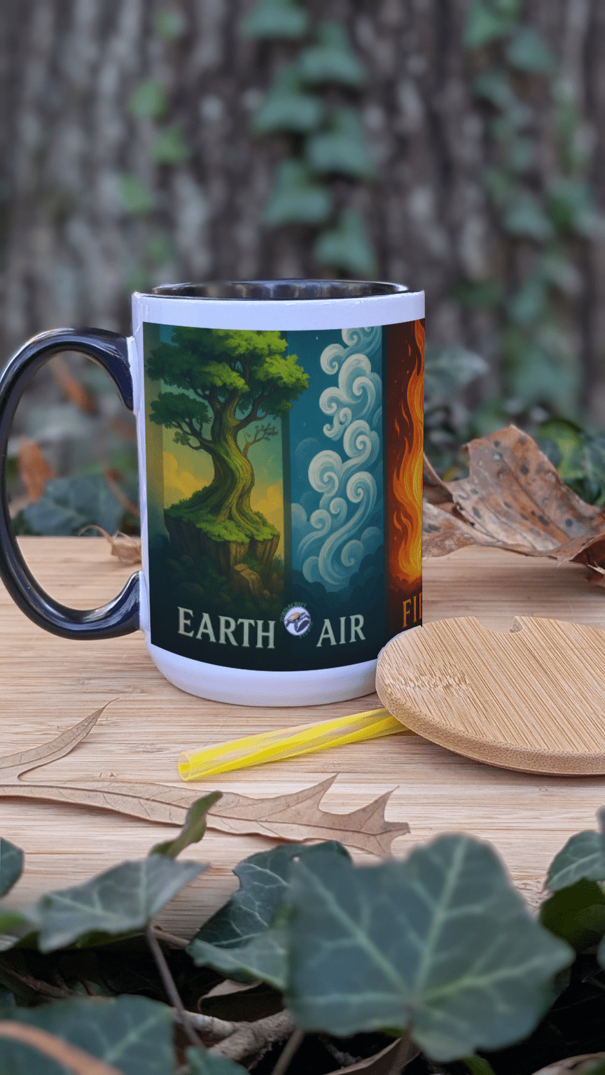 The Elements – 15oz Ceramic Mug (Wrap Design) - TurtleCraft Studio | TurtleCraft Studio