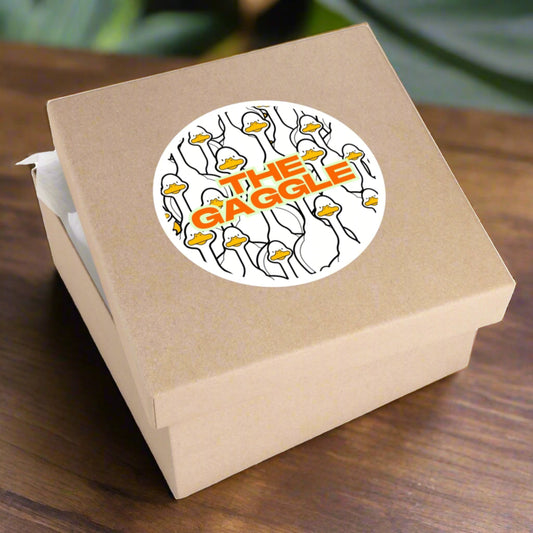 "The Gaggle" – Crowd of Geese Round Sticker - TurtleCraft Studio | TurtleCraft Studio