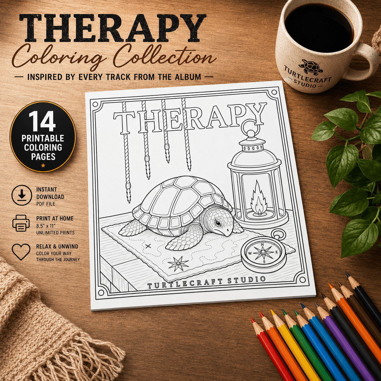 Therapy Coloring Collection - TurtleCraft Studio | TurtleCraft Studio