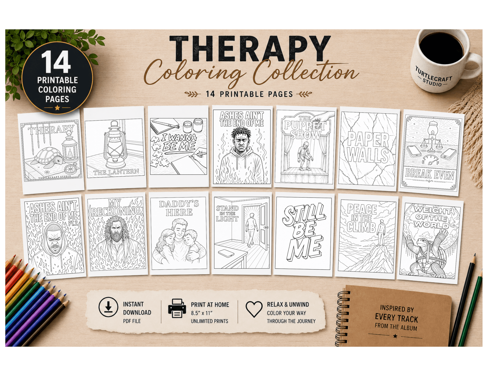 Therapy Coloring Collection - TurtleCraft Studio | TurtleCraft Studio