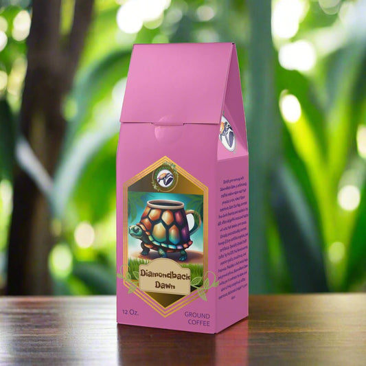 TurtleCraft Brand | "Diamondback Dawn" Coffee Blend (Medium - Dark Roast) - TurtleCraft Studio | TurtleCraft Studio