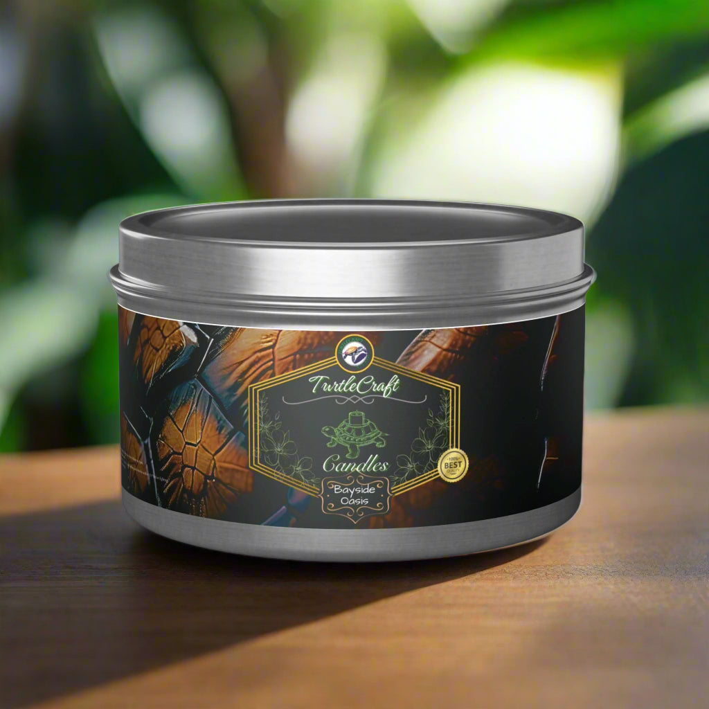 TurtleCraft Candles | "Bayside Oasis" Scented Tin Candles - TurtleCraft Studio | TurtleCraft Studio