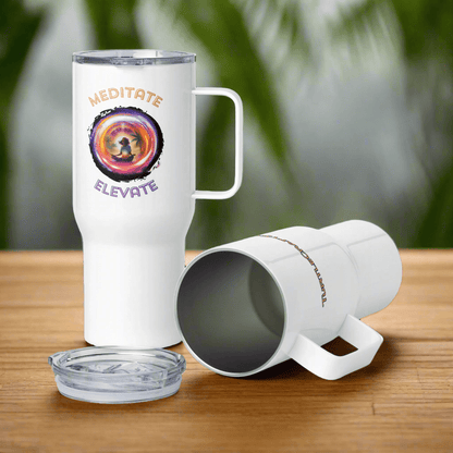 TurtleCraft Live Creations | "Meditate/Elevate" Travel Mug - TurtleCraft Studio | TurtleCraft Studio