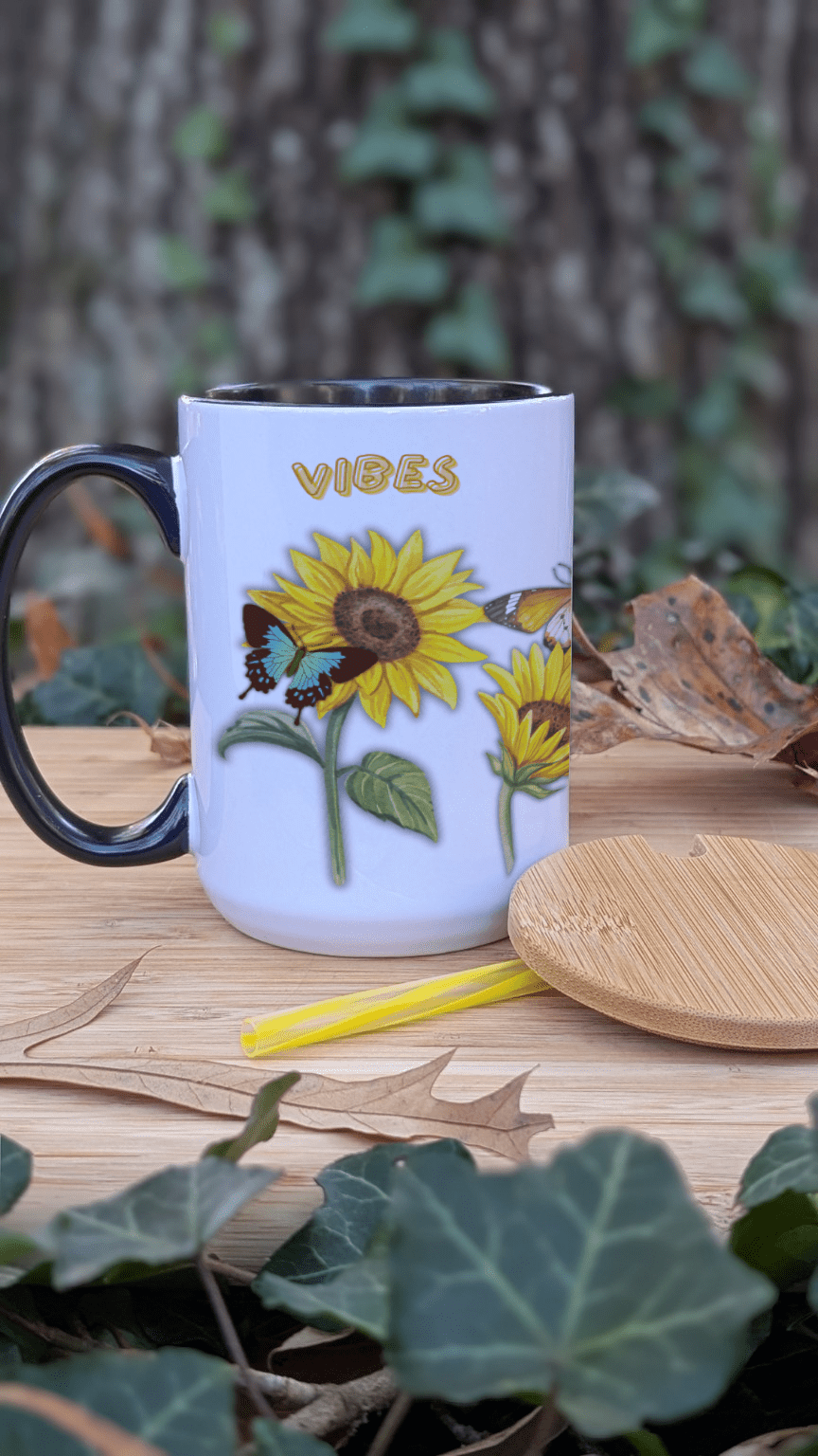 Vibes – 15oz Ceramic Mug (Wrap Design) - TurtleCraft Studio | TurtleCraft Studio