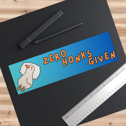 "Zero Honks Given" – Chill Goose Sticker Snapper (Bumper Sticker) - TurtleCraft Studio | TurtleCraft Studio